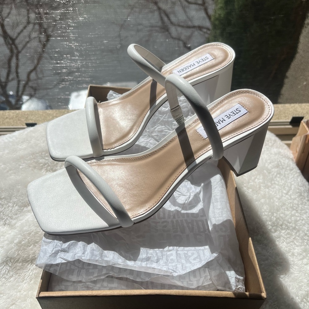 Steve Madden NEW Lilah White Sandals